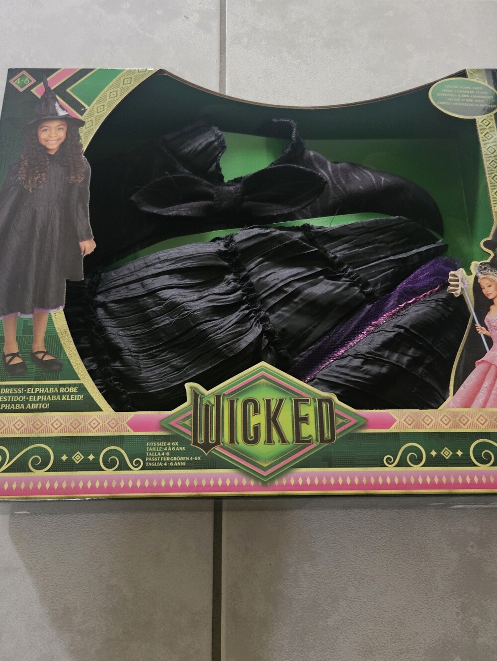 Wicked Girls' Black Elphaba Costume Dress with Hat